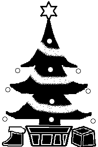 09 11 12 クリスマスツリー モノクロドット絵